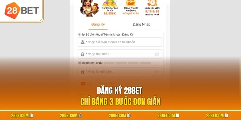 Đăng ký tài khoản chỉ bằng 3 bước đơn giản